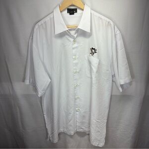 Antigua Pittsburgh Penguins‎ White Short Sleeve Button Up Shirt XL